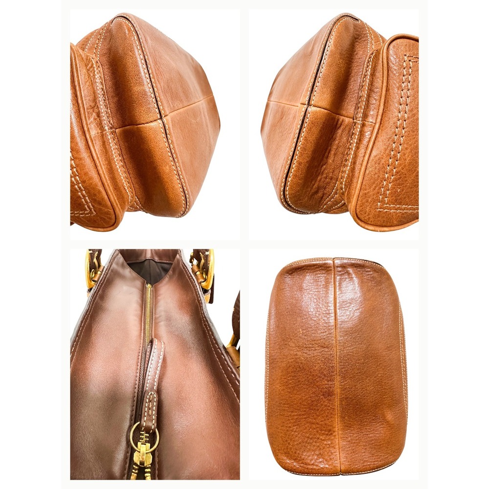 Coach Soho Mia Tote Leather Cognac Brown Braided Shoulder Bag 10049 - Picture 9 of 9